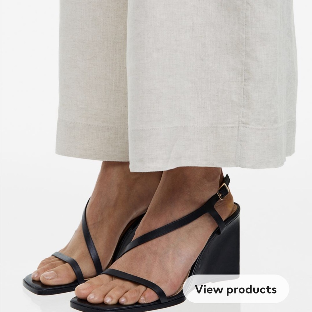 Real leather wedges